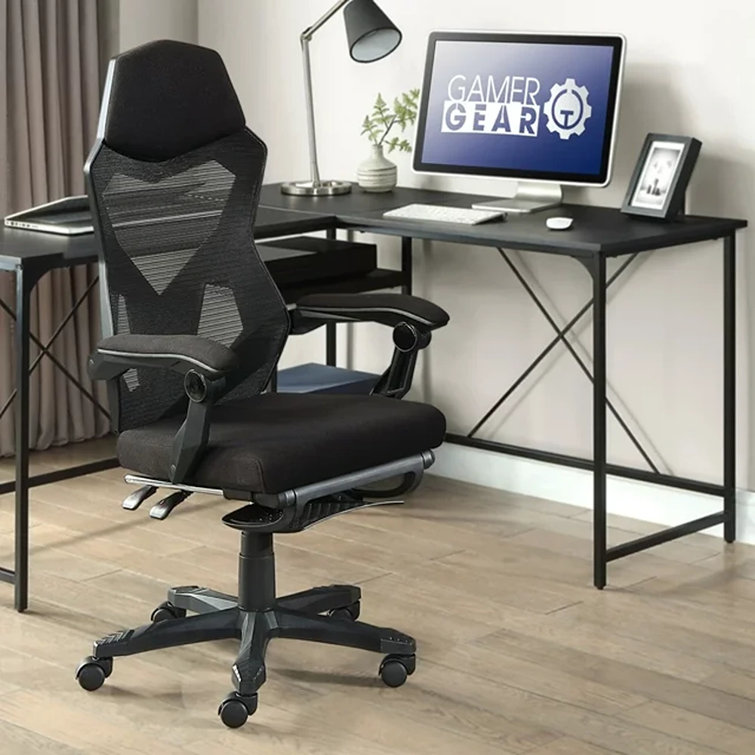 Wayfair gaming chair online with footrest